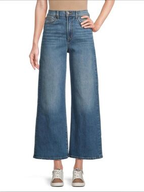 Joe’s Jeans High-Rise Wide Leg Ankle Denim Jeans in Ally Medium Blue Sz 32 NWT